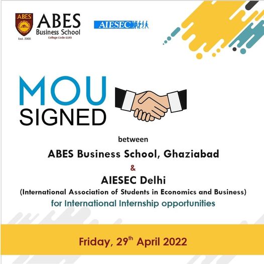 MOU- ABESBS & AIESEC,Delhi